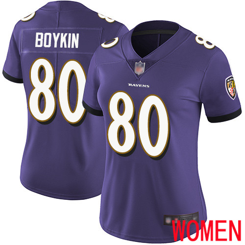 Baltimore Ravens Limited Purple Women Miles Boykin Home Jersey NFL Football #80 Vapor Untouchable